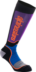 ALPINESTARS Youth MX Plus Socks - Black/Purple/Blue/Orange - Medium/Large