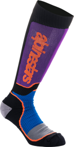 ALPINESTARS Youth MX Plus Socks - Black/Purple/Blue/Orange - Medium/Large