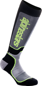 ALPINESTARS Youth MX Plus Socks - Black/Gray/Yellow - Medium/Large