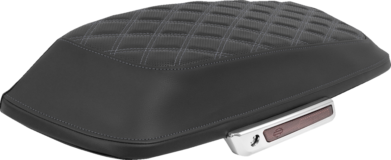 SADDLEMEN Saddlebag Lid Covers - Lattice - Silver Stitch - FLH/FLT '14-'25