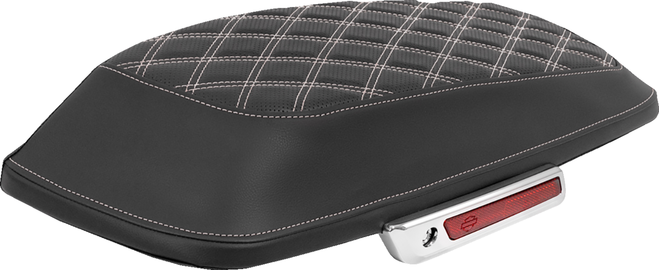 SADDLEMEN Saddlebag Lid Covers - Lattice - White Stitch - FLH/FLT '14-'25