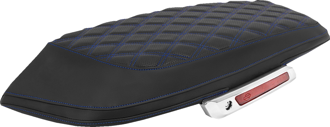 SADDLEMEN Saddlebag Lid Covers - Lattice - Blue Stitch - FLH/FLT '23-'25