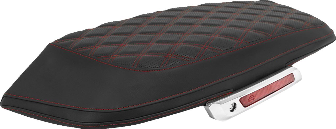 SADDLEMEN Saddlebag Lid Covers - Lattice - Red Stitch - FLH/FLT '23-'25