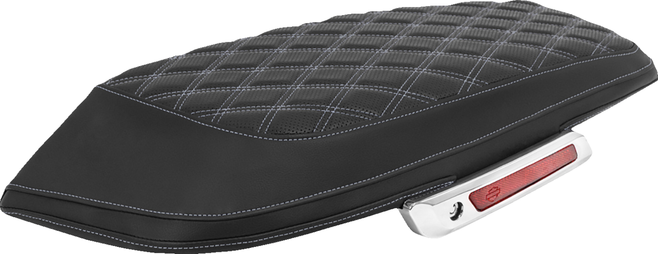SADDLEMEN Saddlebag Lid Covers - Lattice - Silver Stitch - FLH/FLT '23-'25