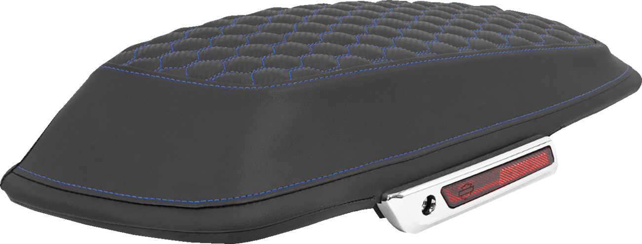 SADDLEMEN Saddlebag Lid Covers - Honeycomb - Blue Stitch - FLT/FLH '14-'25