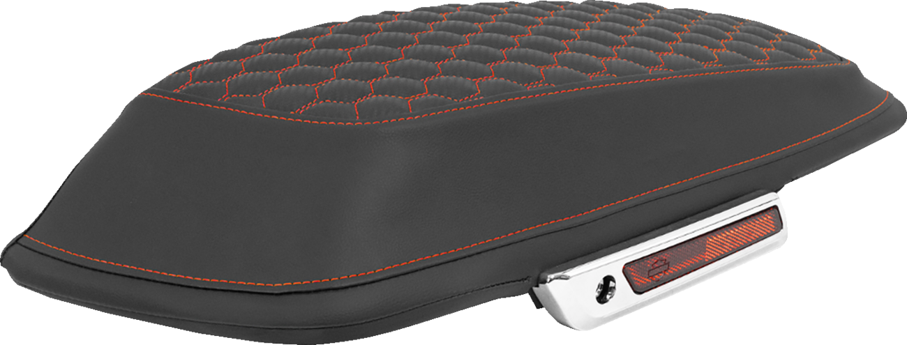 SADDLEMEN Saddlebag Lid Covers - Honeycomb - Red Stitch - FLT/FLH '14-'25