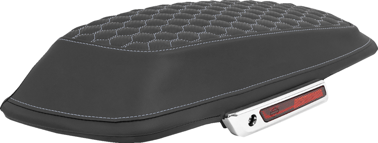 SADDLEMEN Saddlebag Lid Covers - Honeycomb - Silver Stitch - FLT/FLH '14-'25