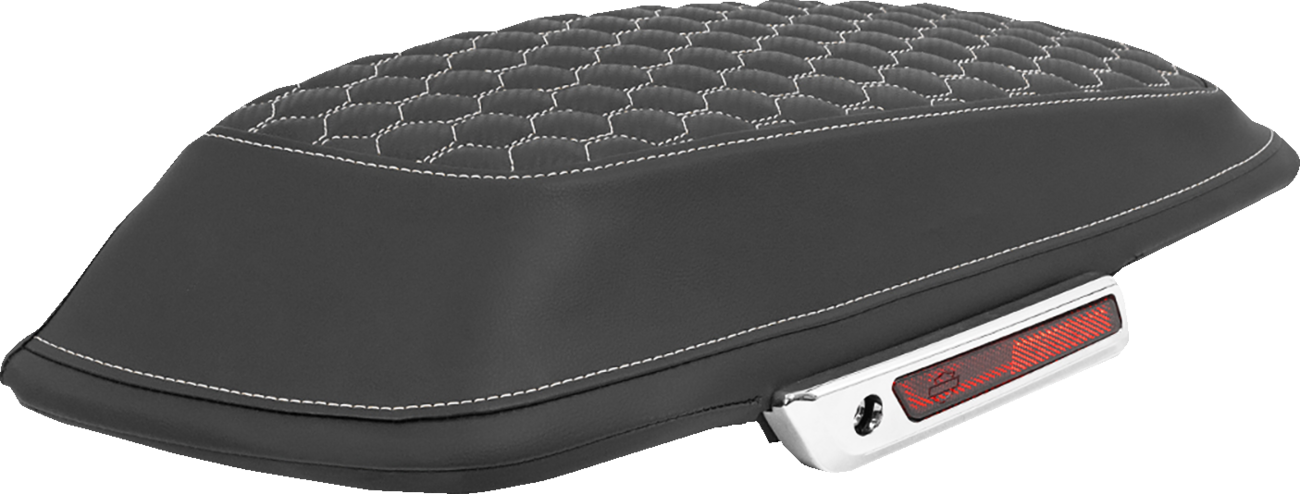 SADDLEMEN Saddlebag Lid Covers - Honeycomb - White Stitch - FLT/FLH '14-'25