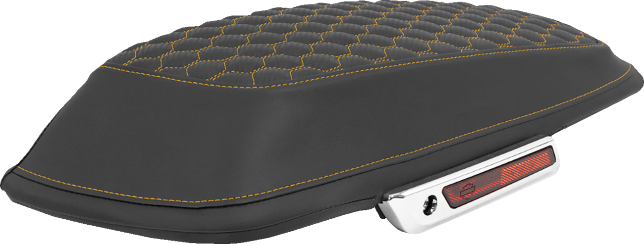 SADDLEMEN Saddlebag Lid Covers - Honeycomb - Gold Stitch - FLT/FLH '14-'25