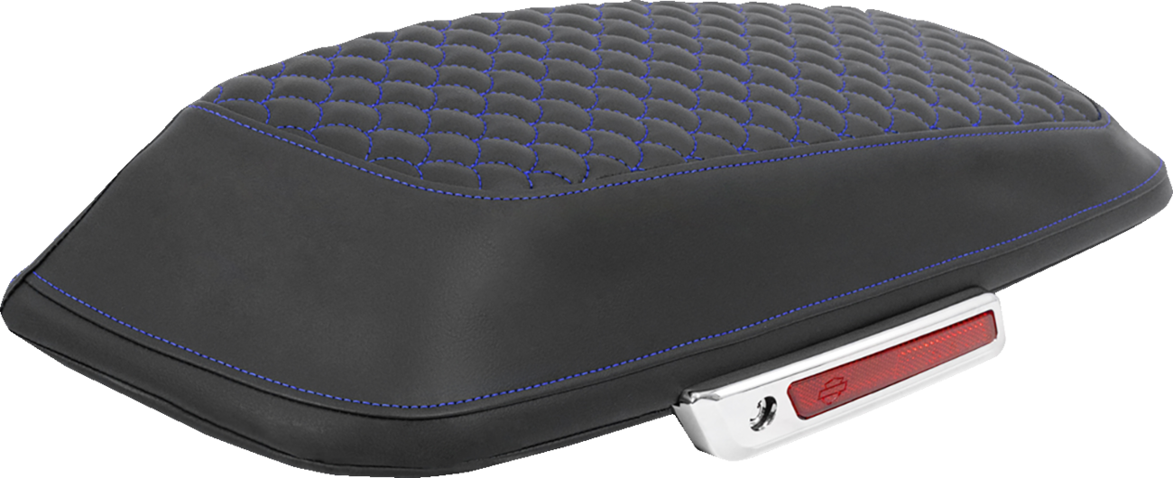 SADDLEMEN Saddlebag Lid Covers - Dragon Scale - Blue Stitch - FLH/FLT '14-'25