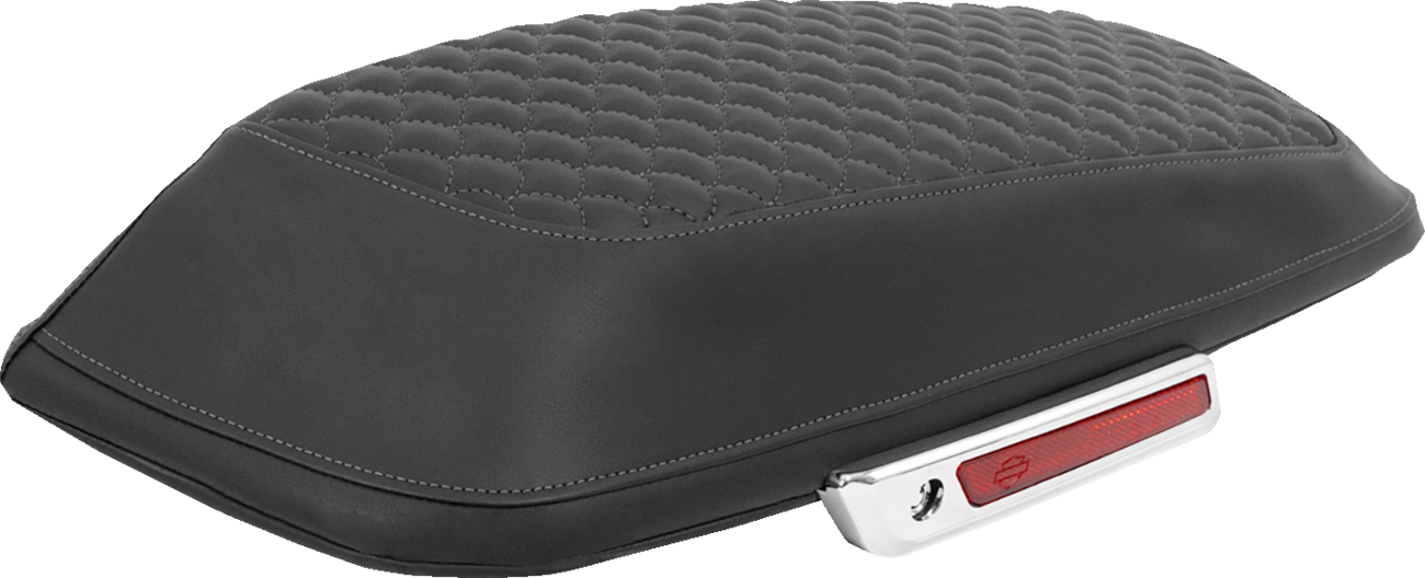 SADDLEMEN Saddlebag Lid Covers - Dragon Scale - Gray Stitch - FLH/FLT '14-'25