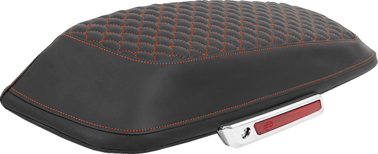 SADDLEMEN Saddlebag Lid Covers - Dragon Scale - Orange Stitch - FLH/FLT '14-'25