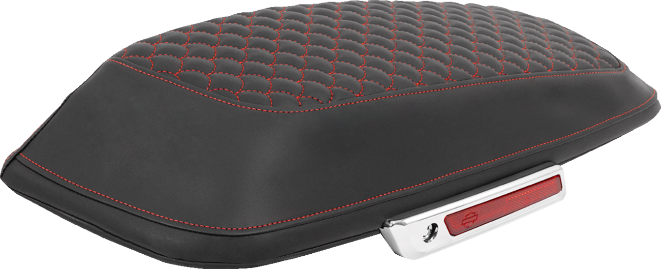 SADDLEMEN Saddlebag Lid Covers - Dragon Scale - Red Stitch - FLH/FLT '14-'25