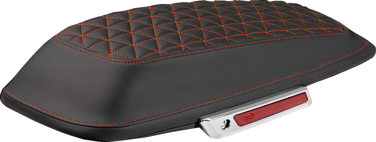 SADDLEMEN Saddlebag Lid Covers - Tri-Gripper - Orange Stitch - FLH/FLT '14-'25