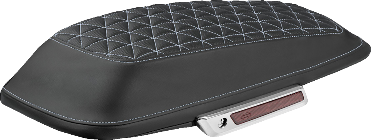 SADDLEMEN Saddlebag Lid Covers - Tri-Gripper - Silver Stitch - FLH/FLT '14-'25