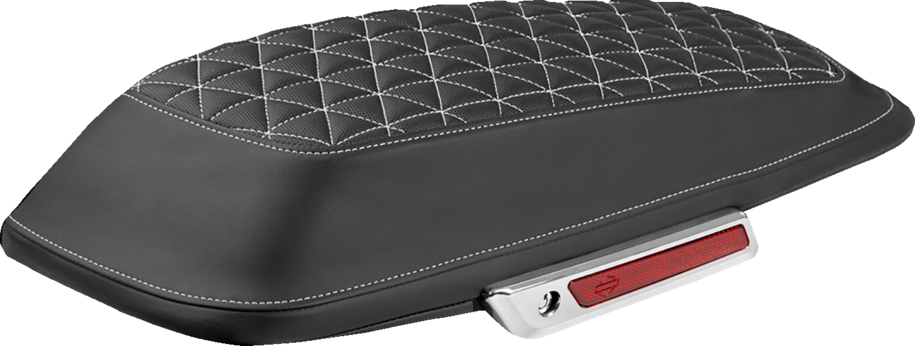 SADDLEMEN Saddlebag Lid Covers - Tri-Gripper - White Stitch - FLH/FLT '14-'25