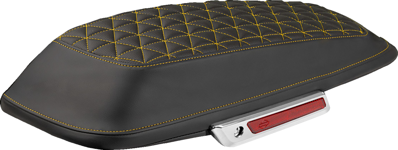 SADDLEMEN Saddlebag Lid Covers - Tri-Gripper - Gold Stitch - FLH/FLT '14-'25
