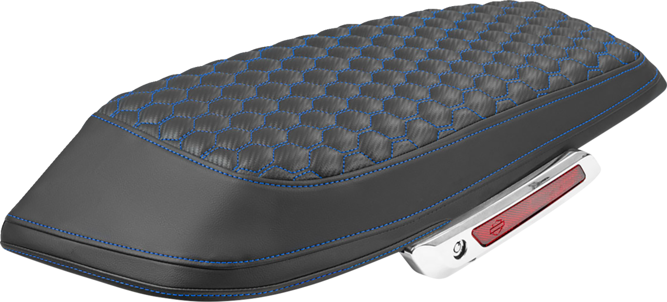 SADDLEMEN Saddlebag Lid Covers - Honeycomb - Blue Stitch - FLH/FLT '23-'25