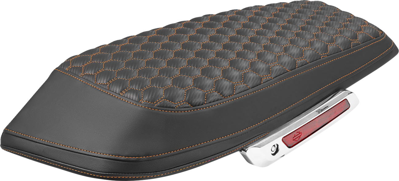 SADDLEMEN Saddlebag Lid Covers - Honeycomb - Orange Stitch - FLH/FLT '23-'25