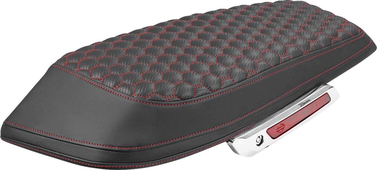 SADDLEMEN Saddlebag Lid Covers - Honeycomb - Red Stitch - FLH/FLT '23-'25