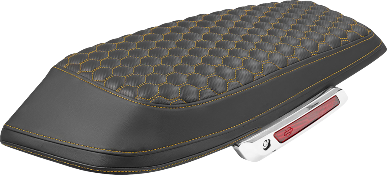SADDLEMEN Saddlebag Lid Covers - Honeycomb - Gold Stitch - FLH/FLT '23-'25
