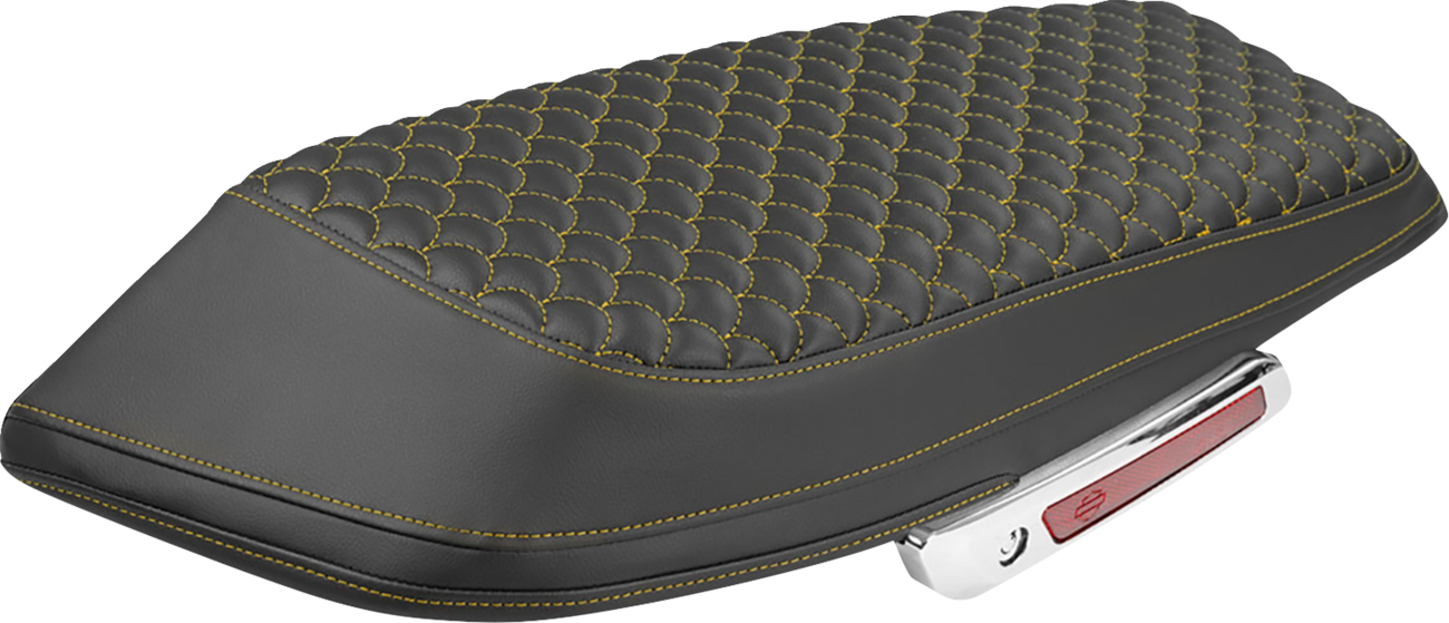 SADDLEMEN Saddlebag Lid Covers - Dragon Scale - Gold Stitch - FLH/FLT '23-'25