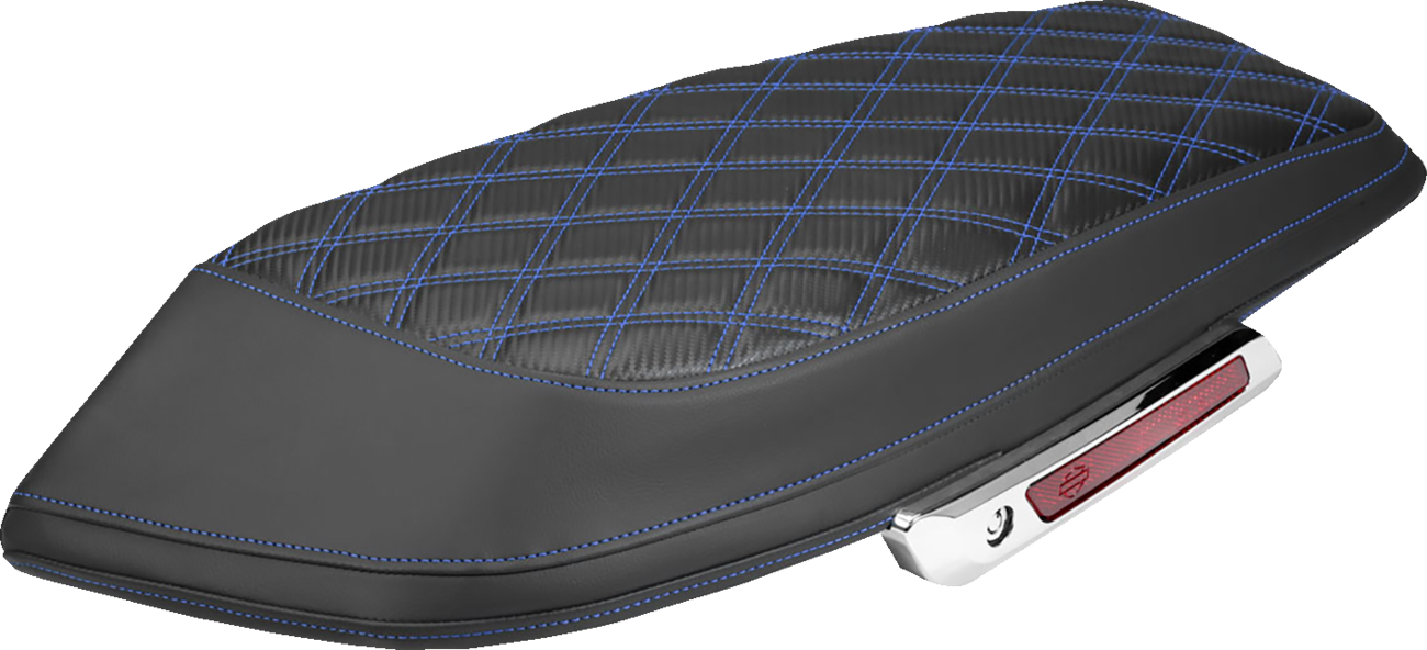 SADDLEMEN Saddlebag Lid Covers - Lattice - Carbon Fiber - Blue Stitch - FLH/FLT '23-'26