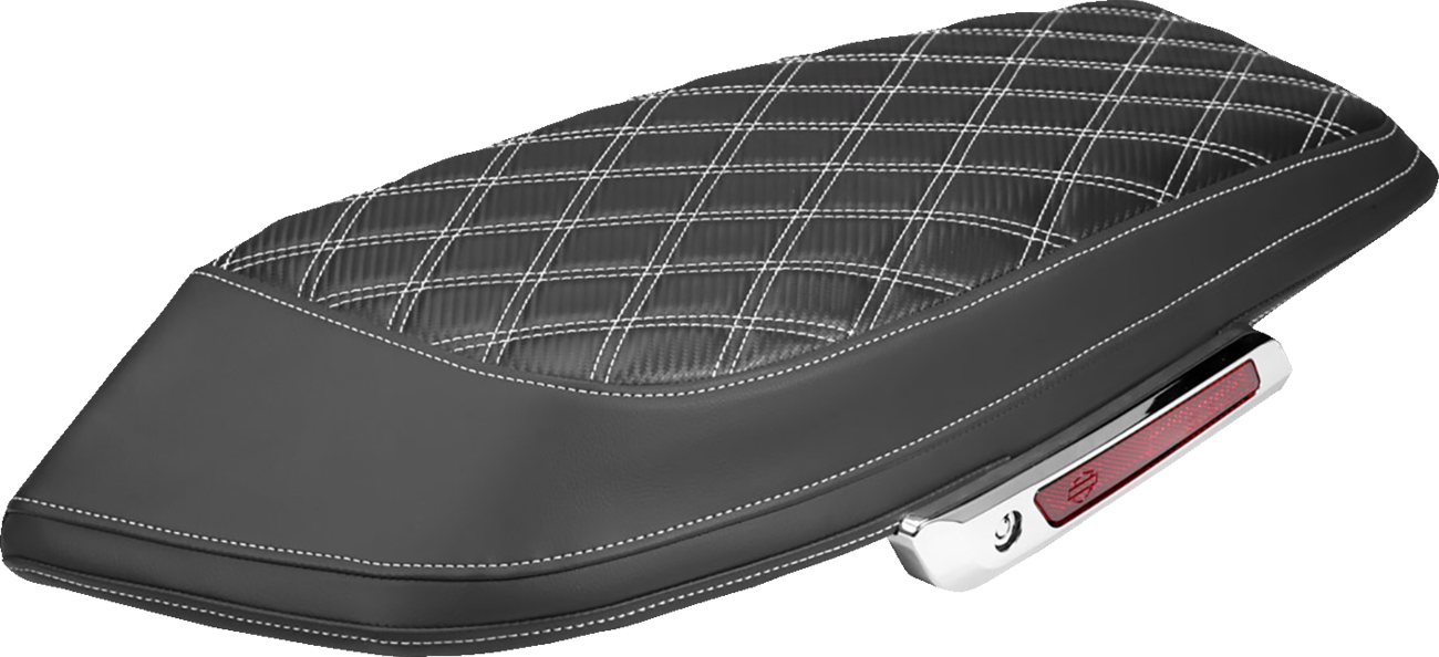 SADDLEMEN Saddlebag Lid Covers - Lattice - Carbon Fiber - White Stitch - FLH/FLT '23-'26