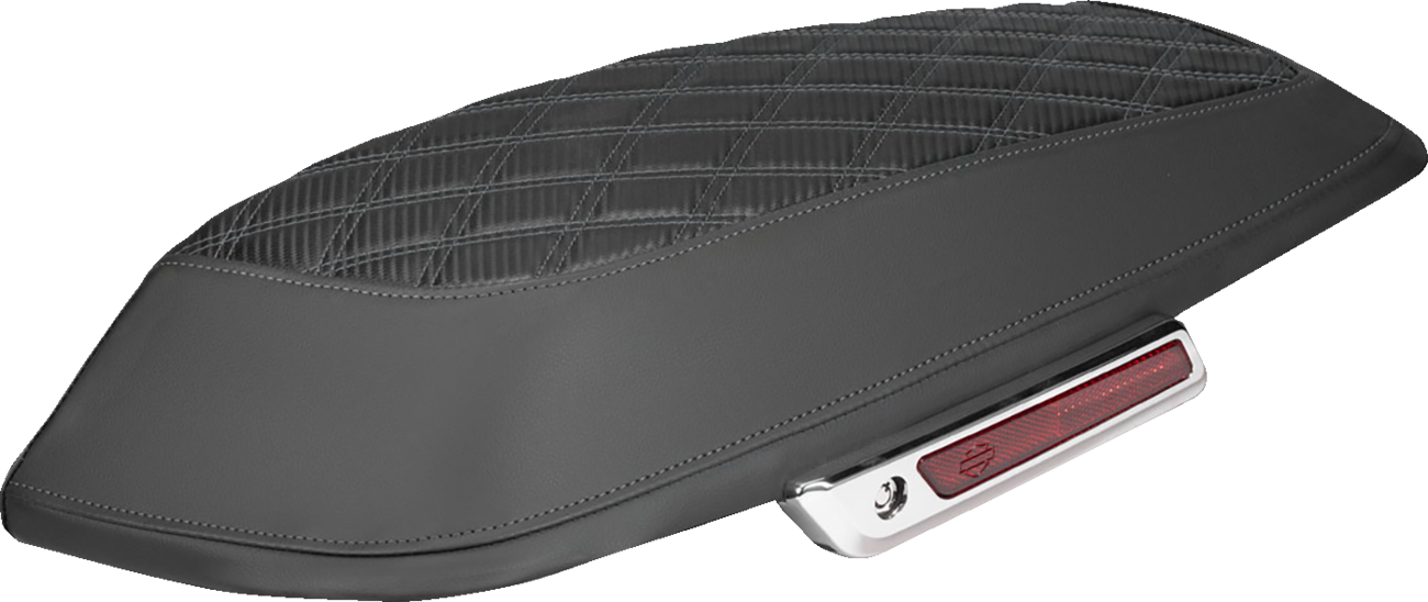 SADDLEMEN Saddlebag Lid Covers - Lattice - Carbon Fiber - Gray Stitch - FLH/FLT '14-'24