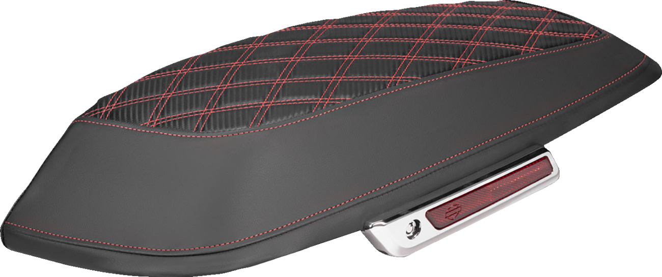 SADDLEMEN Saddlebag Lid Covers - Lattice - Carbon Fiber - Red Stitch - FLH/FLT '14-'24