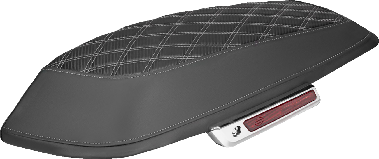 SADDLEMEN Saddlebag Lid Covers - Lattice - Carbon Fiber - Silver Stitch - FLH/FLT '14-'24