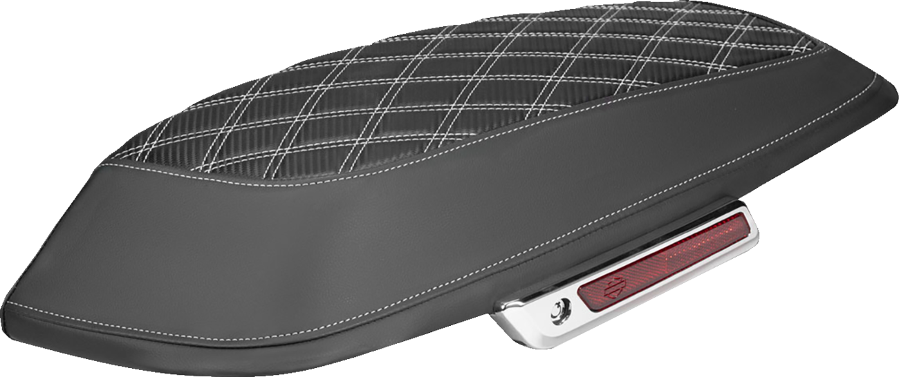 SADDLEMEN Saddlebag Lid Covers - Lattice - Carbon Fiber - White Stitch - FLH/FLT '14-'24