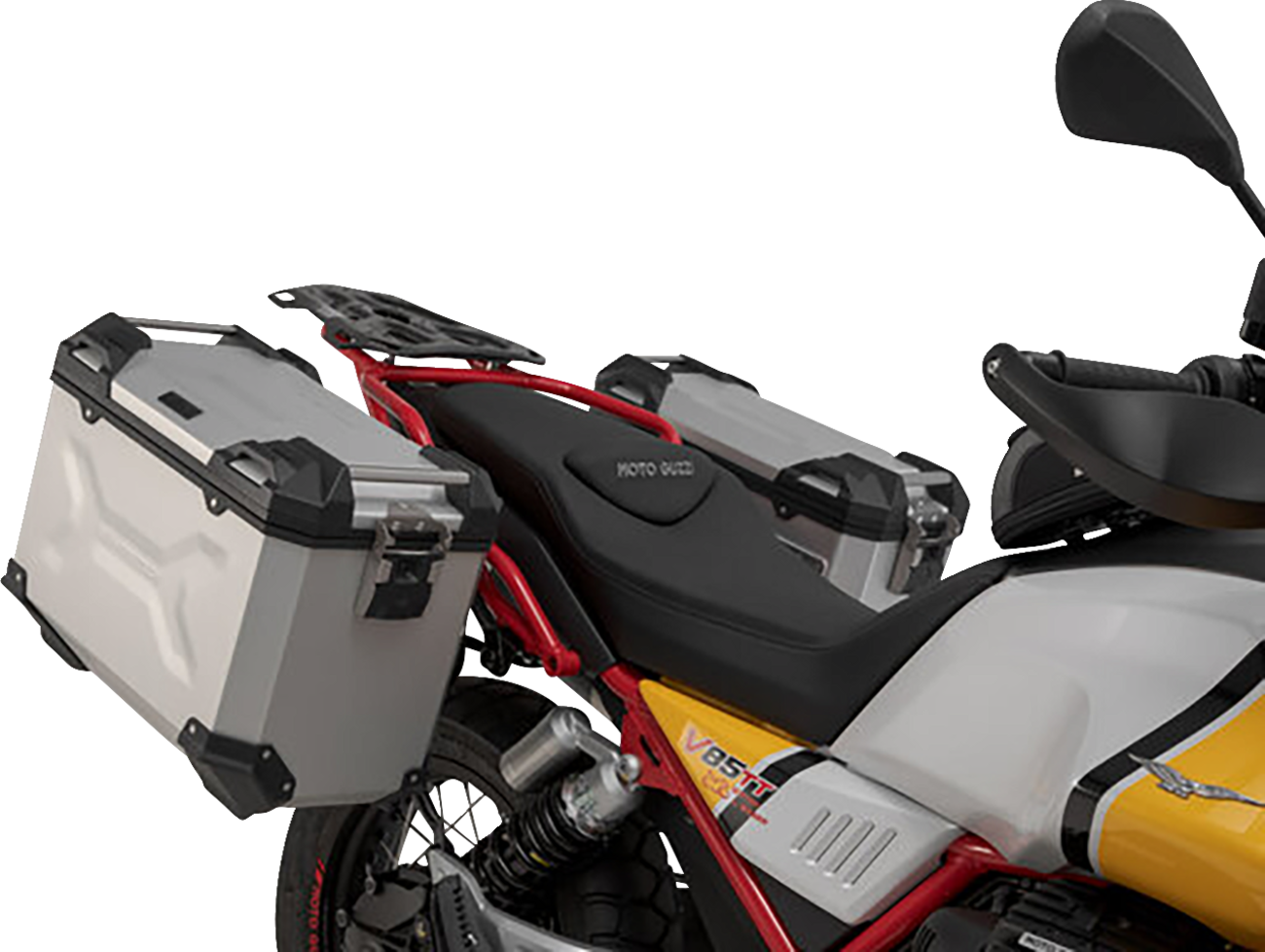 TRAX ADV Aluminum Case System - Black - Moto Guzzi V85 TT '19-'24 (1)