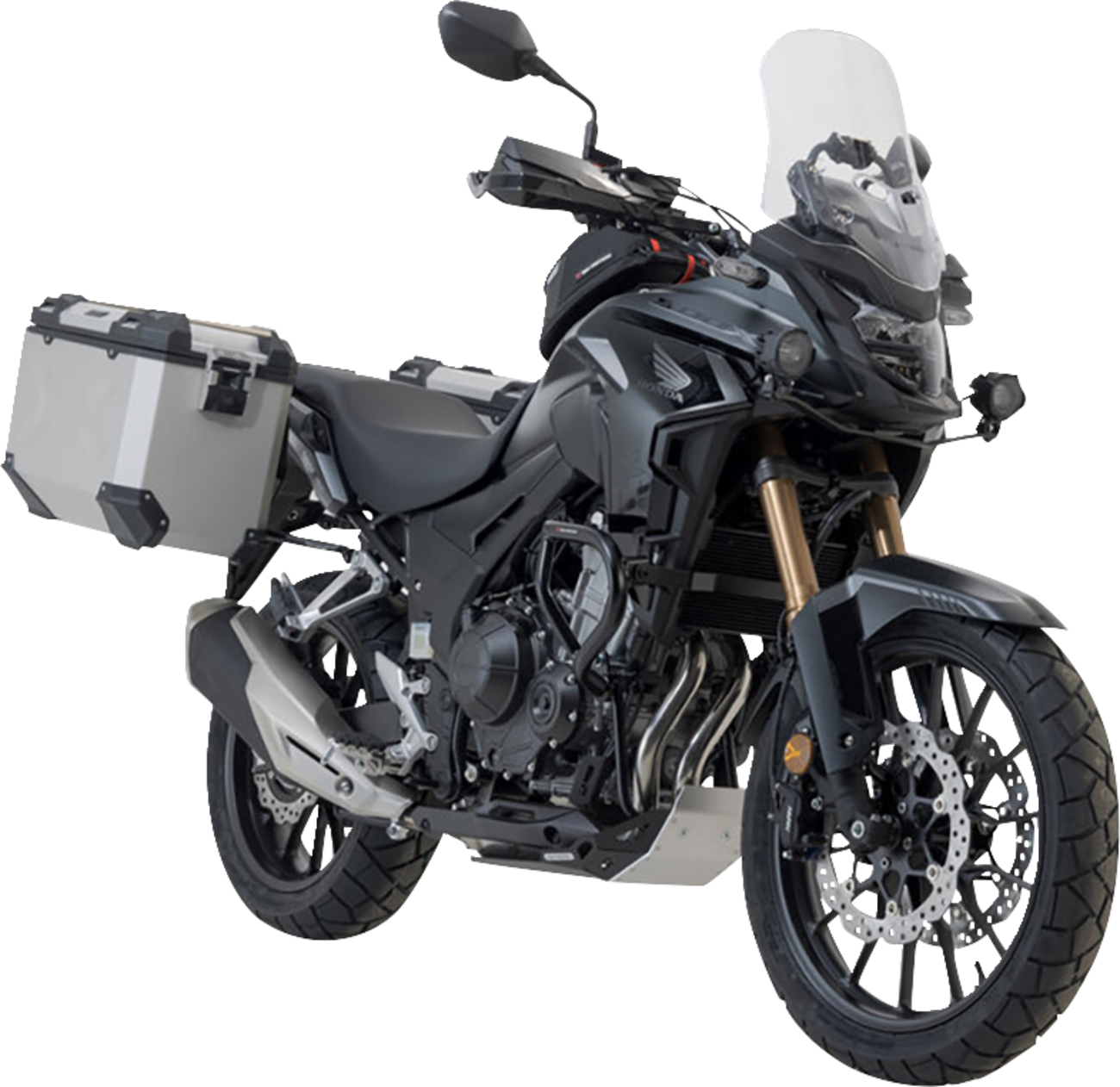 TRAX ADV Aluminum Case System - Silver - Honda CB/CBR/NX 500 '13-'24 (1)