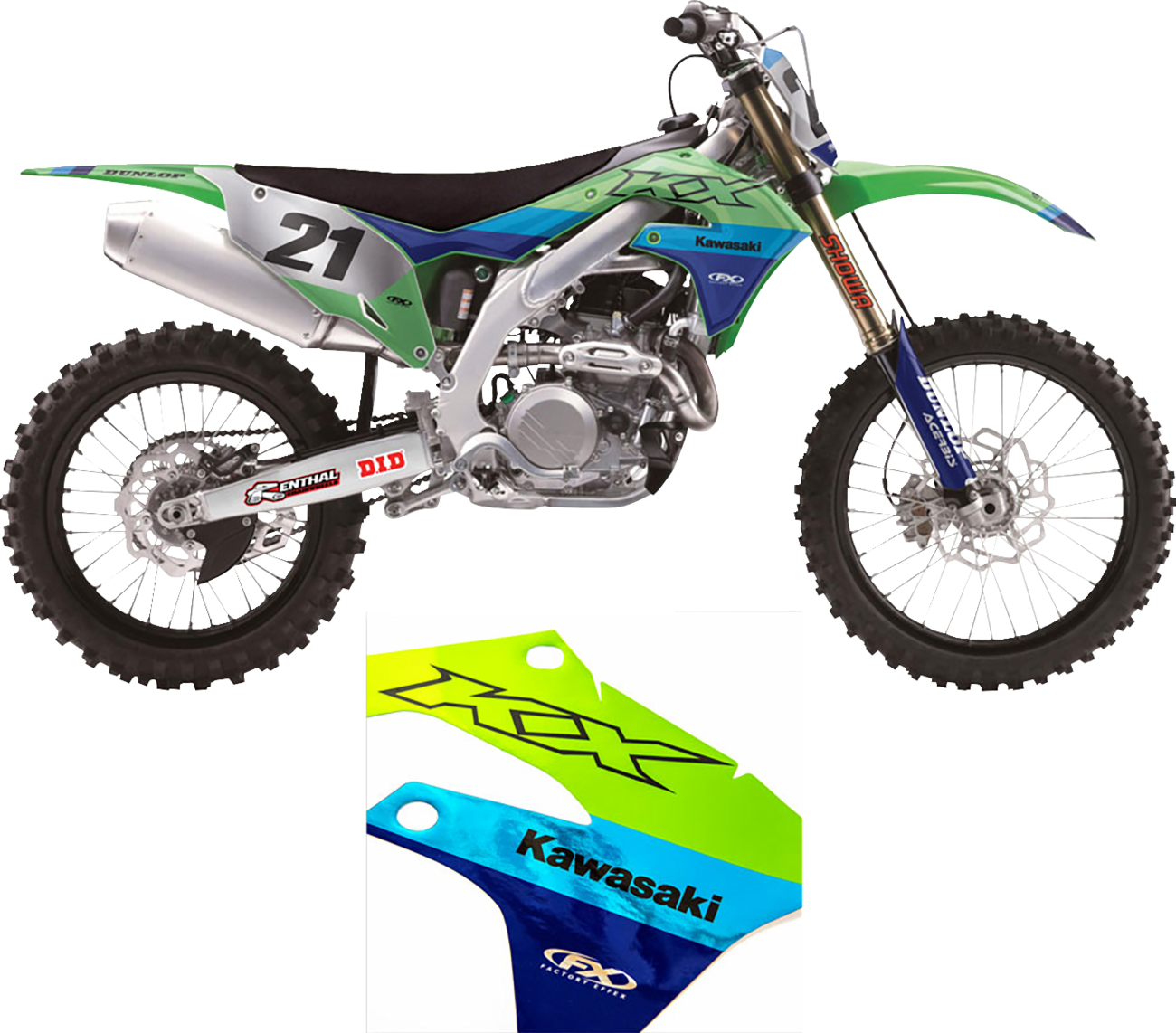 Factory Effex Graphic Tk Chrm Kaw KX450F 16-18