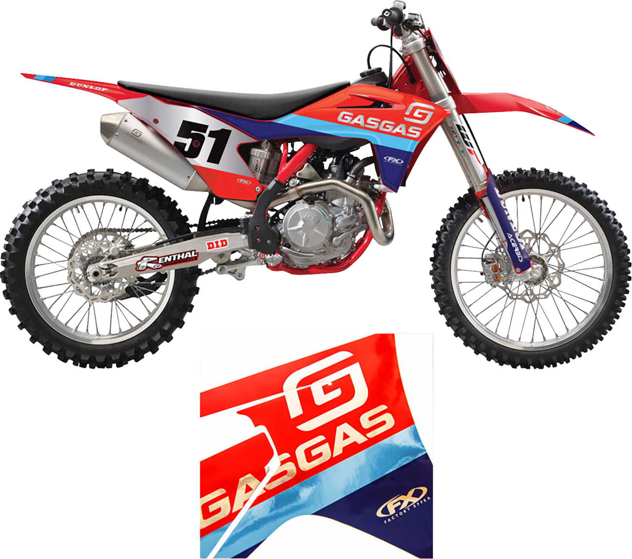 Factory Effex Graphic Tk Chrm Gas MC125-450F, EX300-450F 21-23