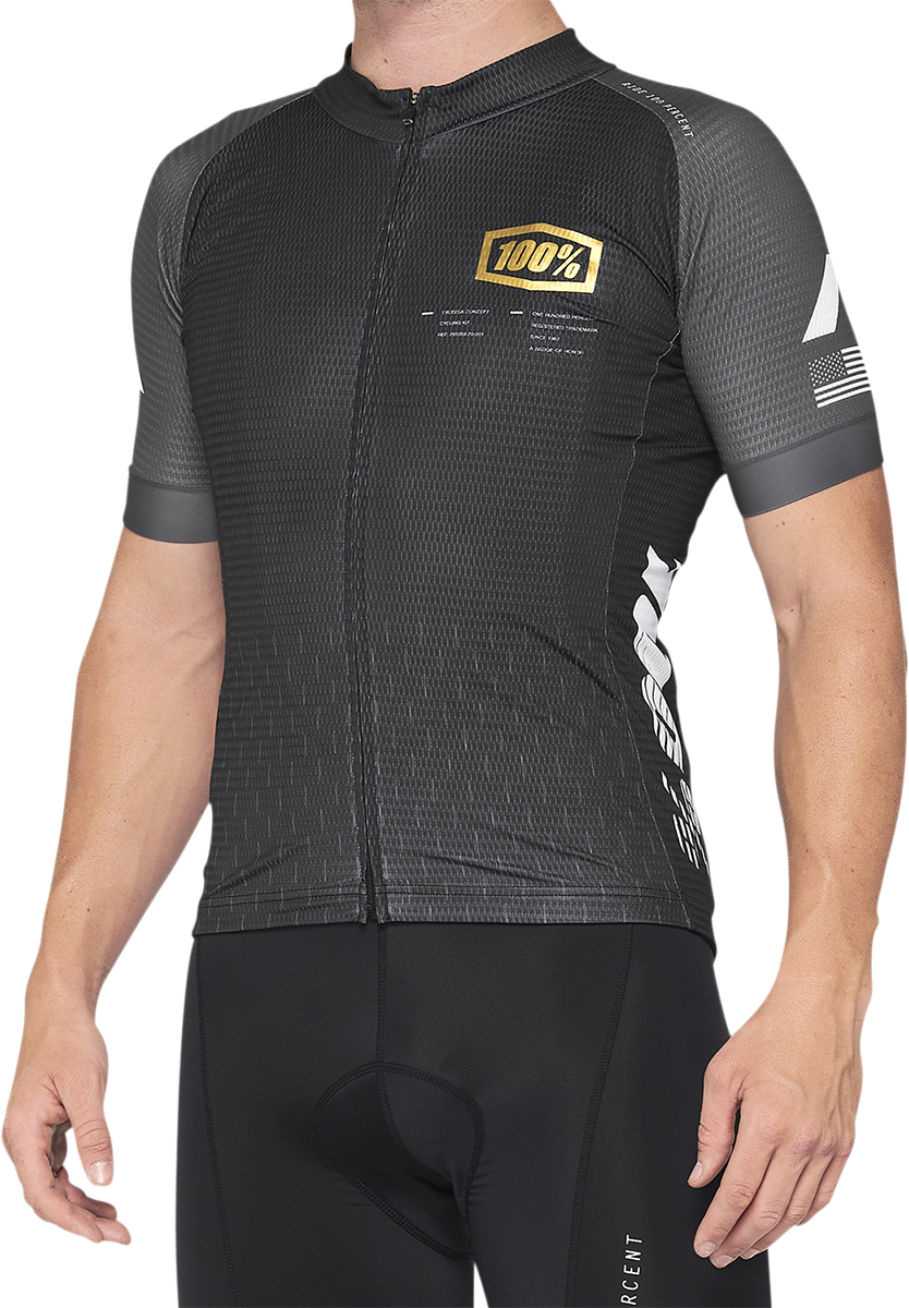 100% Exceeda Short-Sleeve Jersey - Black/Charcoal