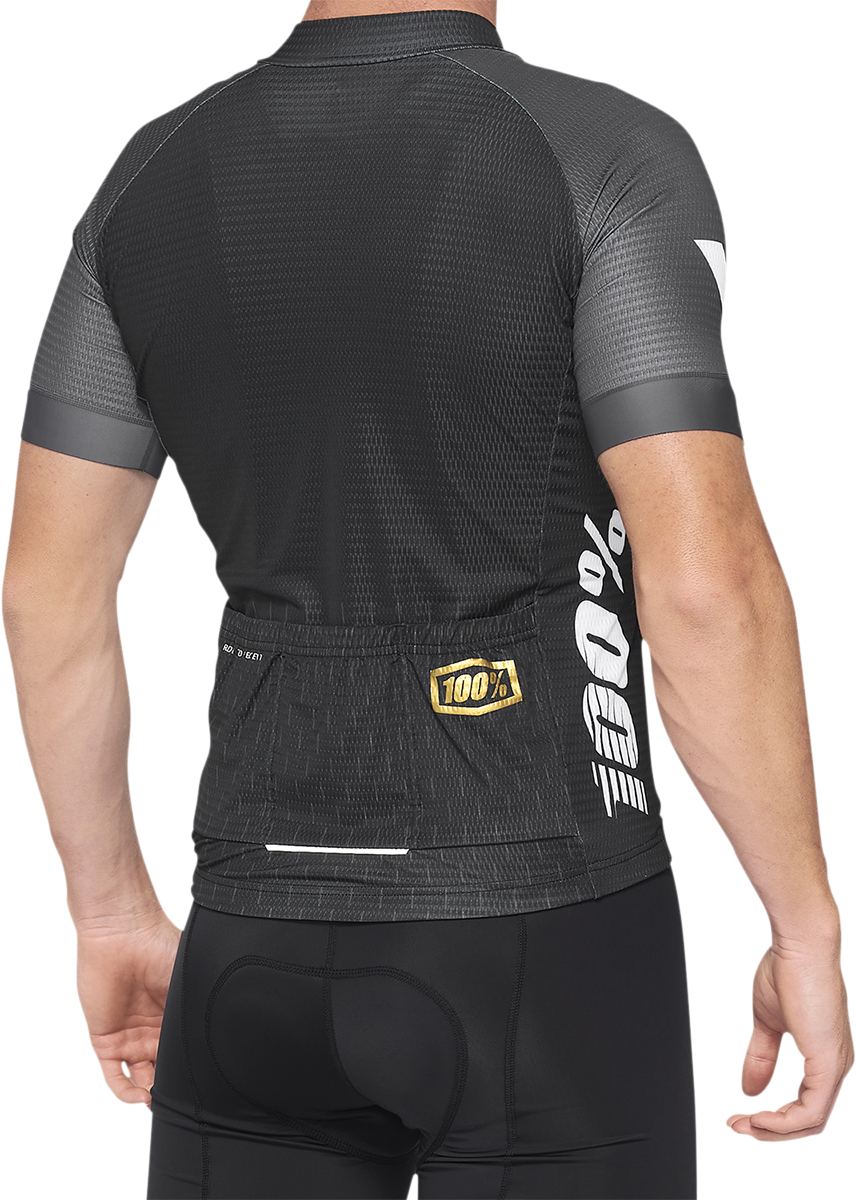 100% Exceeda Short-Sleeve Jersey - Black/Charcoal