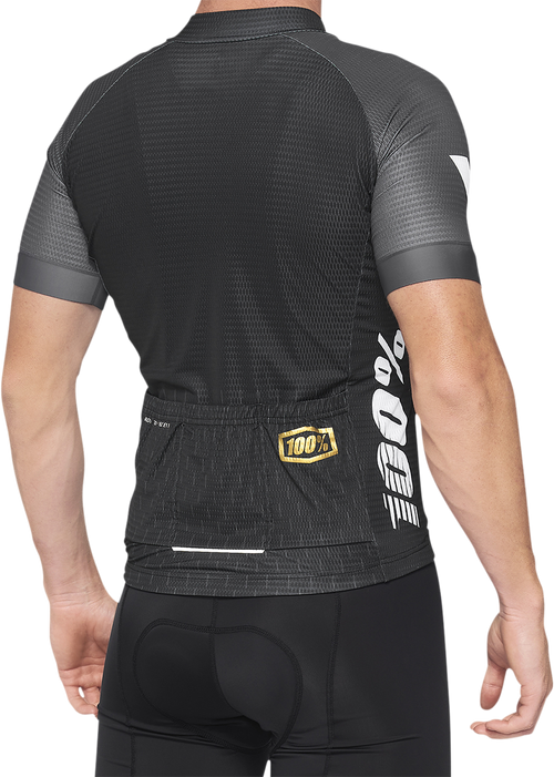 100% Exceeda Short-Sleeve Jersey - Black/Charcoal