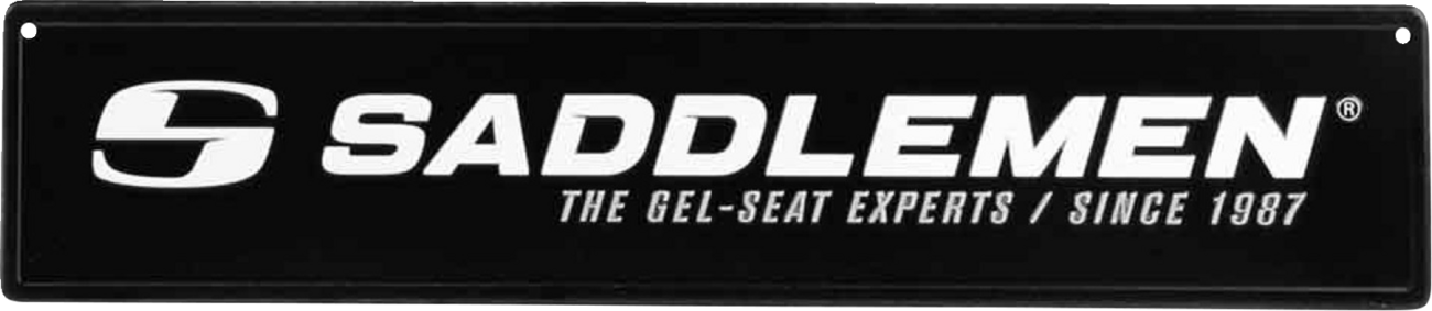 SADDLEMEN Metal Sign - 24" x 5-1/2" - Black/White