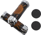 Drag Specialties Chr Skull W/red Eyes Grips