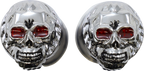 Drag Specialties Chr Skull W/red Eyes Grips