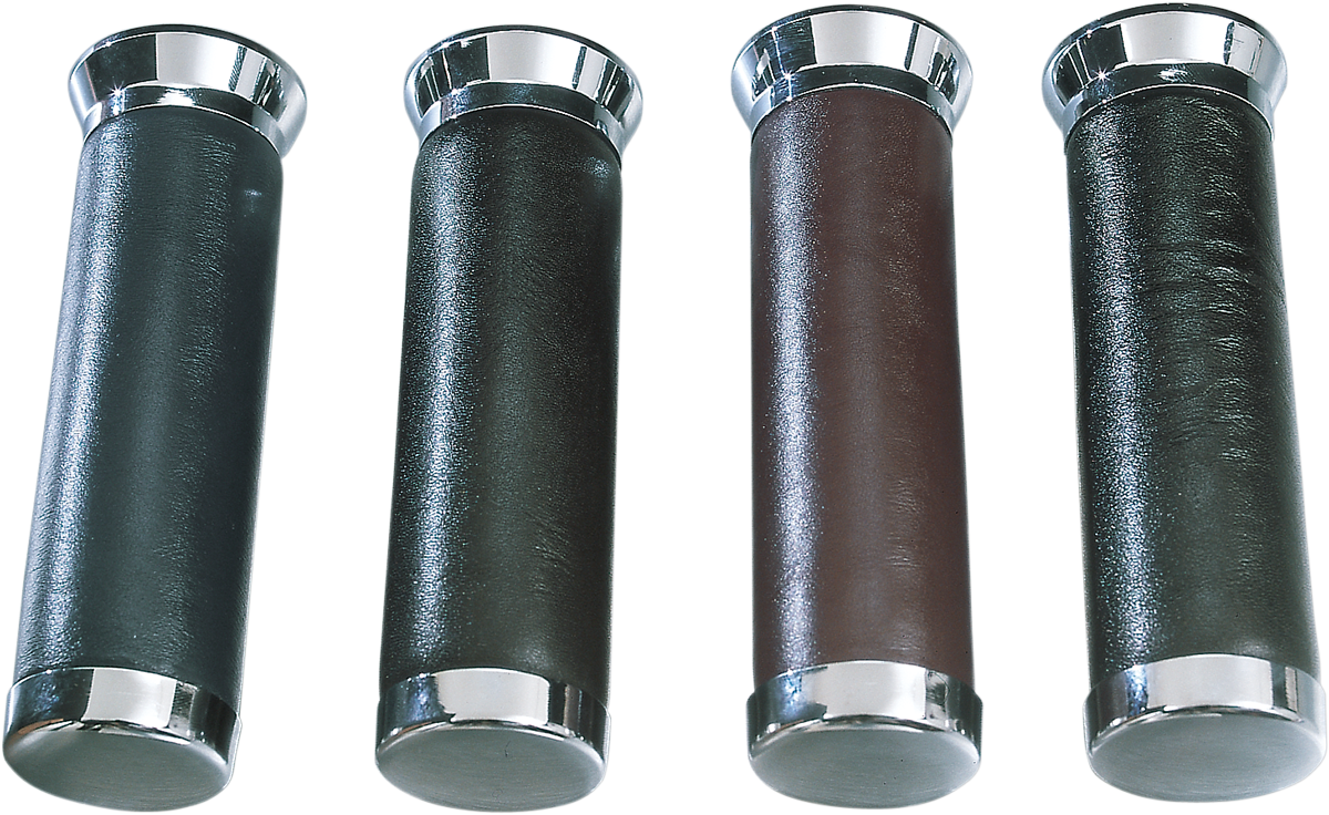 Parts Unlimited Leather Grips 82-99GL - Black