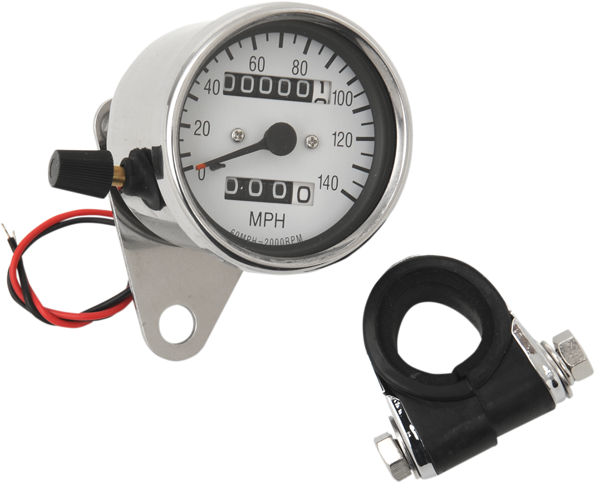 Drag Specialties 2:1 Wht Speedo W/trip Mtr