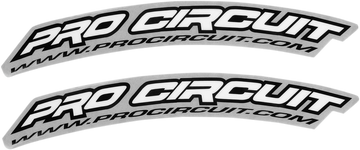 PRO CIRCUIT Front Fender Decal - .Com - White