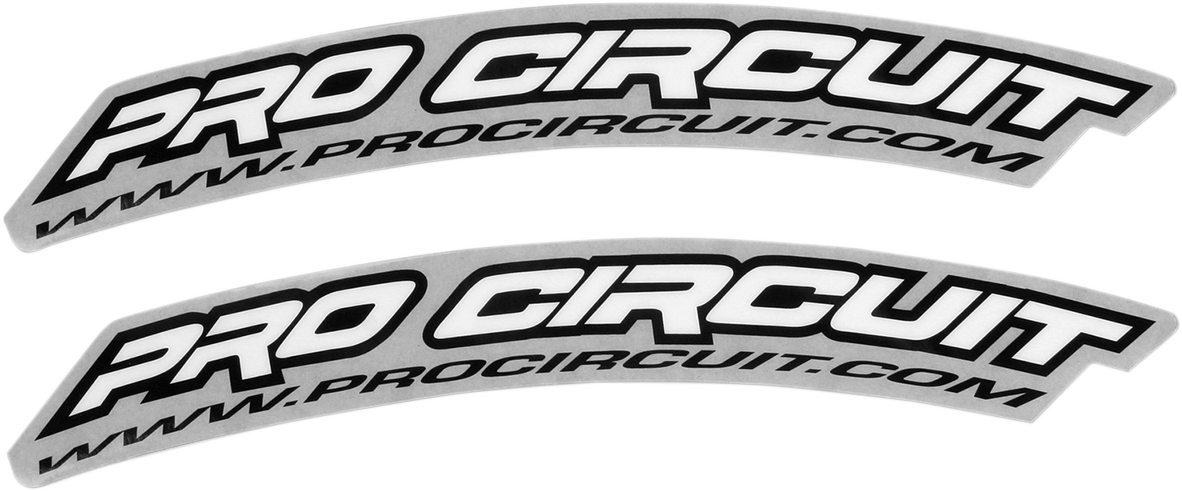 PRO CIRCUIT Front Fender Decal - .Com - White