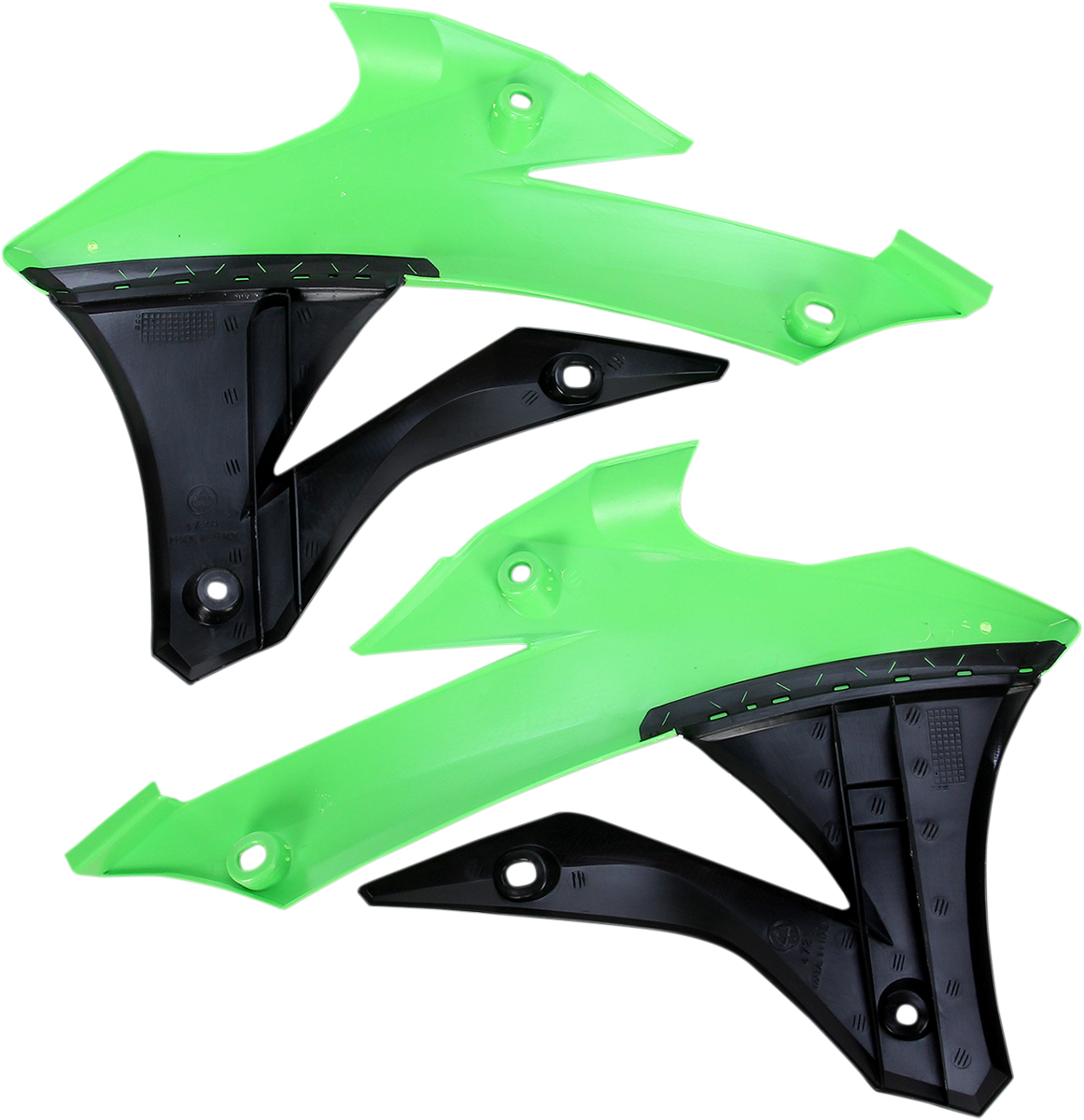 Acerbis Radiator Shrouds - Green/Black - Kawasaki - KX '14-'21 (2)