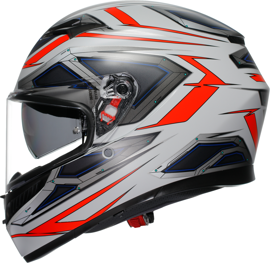 AGV K3 Helmet - Space - Matte White/Red Fluo