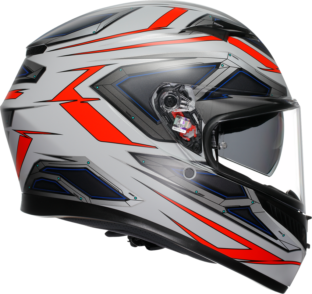 AGV K3 Helmet - Space - Matte White/Red Fluo