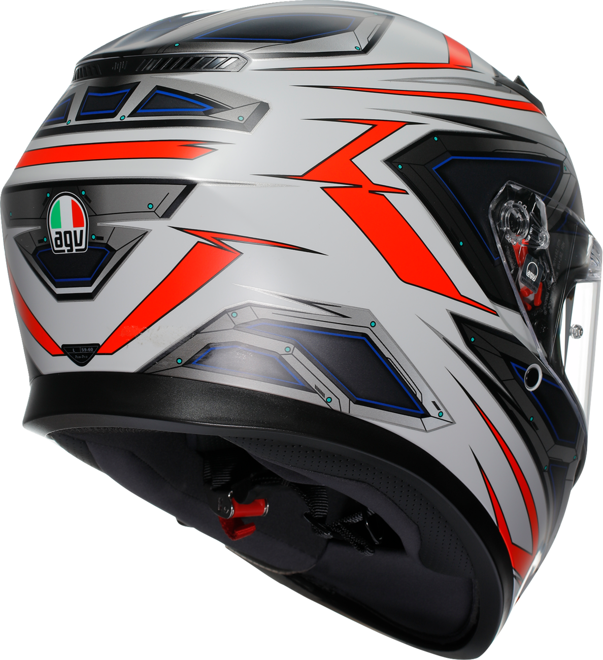 AGV K3 Helmet - Space - Matte White/Red Fluo